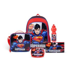 Warner Bros Superman Up in the Sky 18 Inch 5 in 1 Backpack Set