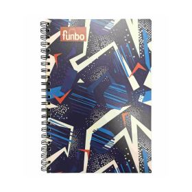 Funbo Abstract Blue Design 80 Sheets A4 Notebook