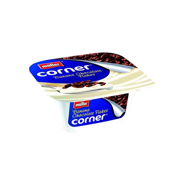 Muller Corner Yoghurt with Banana Chocolate Flakes Grandiose.ae